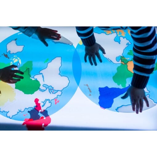Continentes translúcidos mesa luz para niños