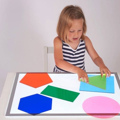Figuras geométricas translúcidas mesa luz para niños