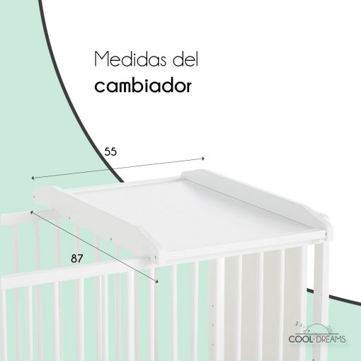 Medidas cambiador bebé madera para cuna de Cool Dreams